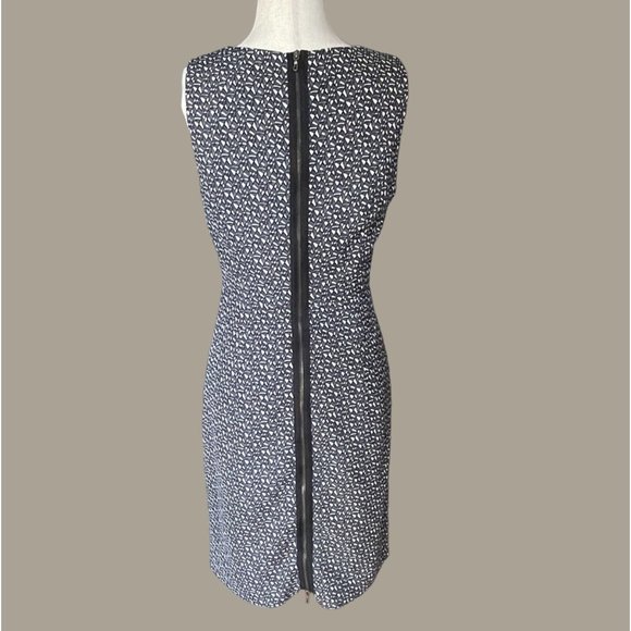 Massimo Dutti Black Geometric Pattern Sleeveless Knee Length Shift Dress Size 6 - Picture 10 of 10